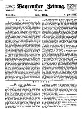 Bayreuther Zeitung Donnerstag 4. Juli 1861