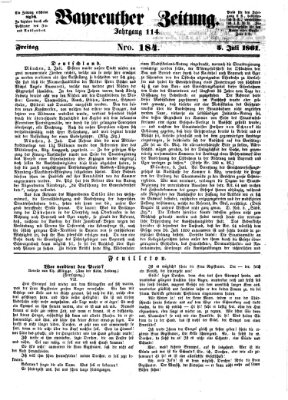 Bayreuther Zeitung Freitag 5. Juli 1861