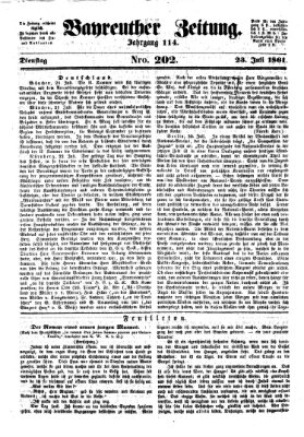 Bayreuther Zeitung Dienstag 23. Juli 1861