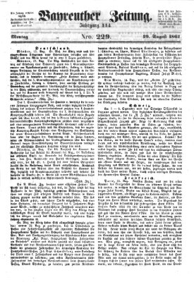 Bayreuther Zeitung Montag 19. August 1861