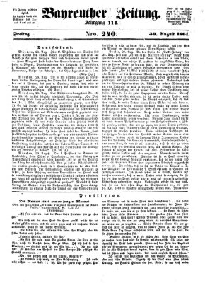 Bayreuther Zeitung Freitag 30. August 1861