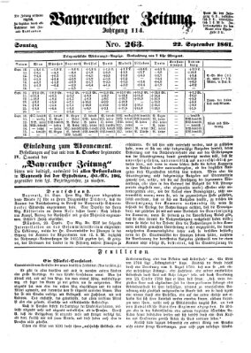 Bayreuther Zeitung Sonntag 22. September 1861