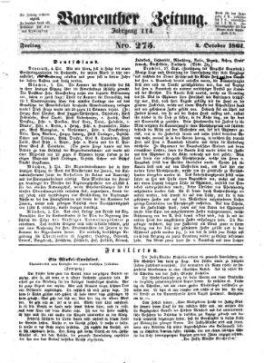 Bayreuther Zeitung Freitag 4. Oktober 1861
