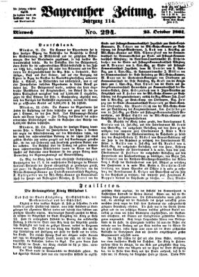 Bayreuther Zeitung Mittwoch 23. Oktober 1861