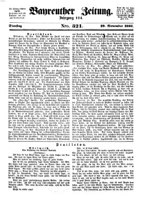 Bayreuther Zeitung Dienstag 19. November 1861