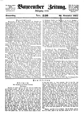 Bayreuther Zeitung Donnerstag 28. November 1861