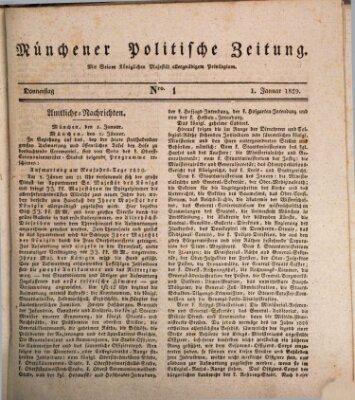 Münchener politische Zeitung (Süddeutsche Presse) Donnerstag 1. Januar 1829