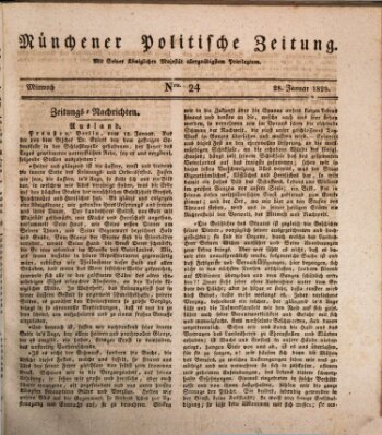 Münchener politische Zeitung (Süddeutsche Presse) Mittwoch 28. Januar 1829