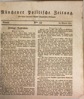 Münchener politische Zeitung (Süddeutsche Presse) Mittwoch 18. Februar 1829