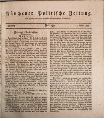 Münchener politische Zeitung (Süddeutsche Presse) Mittwoch 15. April 1829