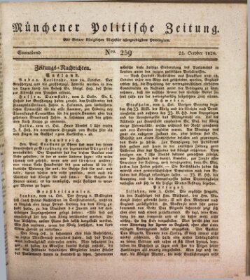 Münchener politische Zeitung (Süddeutsche Presse) Samstag 24. Oktober 1829