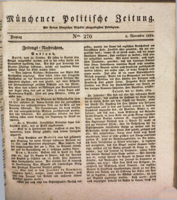 Münchener politische Zeitung (Süddeutsche Presse) Freitag 6. November 1829