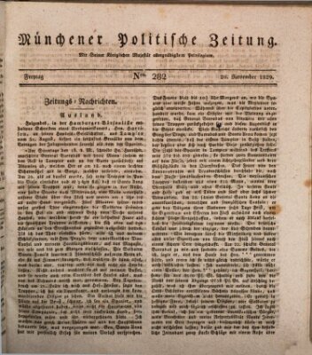 Münchener politische Zeitung (Süddeutsche Presse) Freitag 20. November 1829