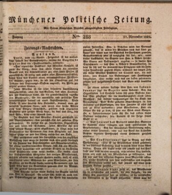 Münchener politische Zeitung (Süddeutsche Presse) Freitag 27. November 1829