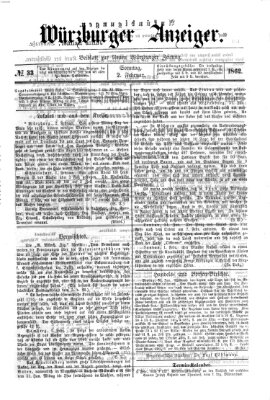 Würzburger Anzeiger (Neue Würzburger Zeitung) Sonntag 2. Februar 1862