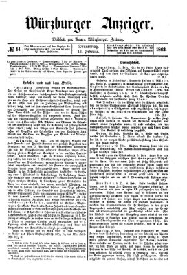 Würzburger Anzeiger (Neue Würzburger Zeitung) Donnerstag 13. Februar 1862