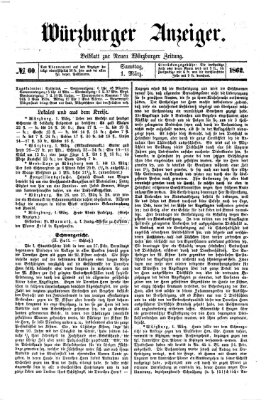 Würzburger Anzeiger (Neue Würzburger Zeitung) Samstag 1. März 1862