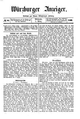 Würzburger Anzeiger (Neue Würzburger Zeitung) Mittwoch 5. März 1862