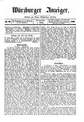 Würzburger Anzeiger (Neue Würzburger Zeitung) Donnerstag 6. März 1862