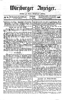 Würzburger Anzeiger (Neue Würzburger Zeitung) Mittwoch 12. März 1862