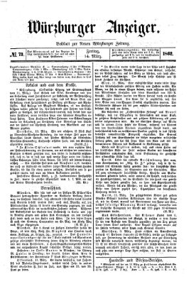 Würzburger Anzeiger (Neue Würzburger Zeitung) Freitag 14. März 1862