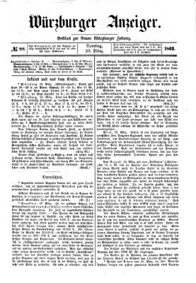 Würzburger Anzeiger (Neue Würzburger Zeitung) Samstag 29. März 1862