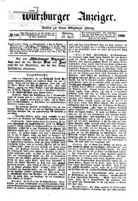 Würzburger Anzeiger (Neue Würzburger Zeitung) Sonntag 27. April 1862