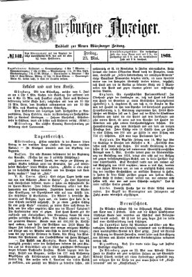 Würzburger Anzeiger (Neue Würzburger Zeitung) Freitag 23. Mai 1862