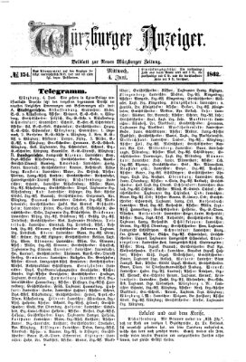 Würzburger Anzeiger (Neue Würzburger Zeitung) Mittwoch 4. Juni 1862