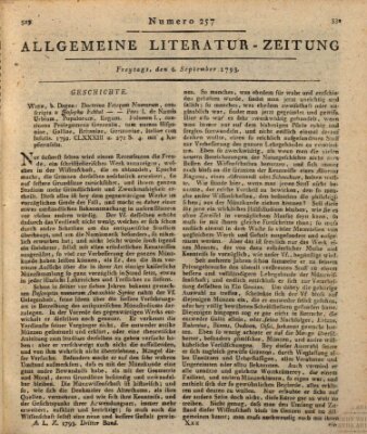 Allgemeine Literatur-Zeitung (Literarisches Zentralblatt für Deutschland) Freitag 6. September 1793
