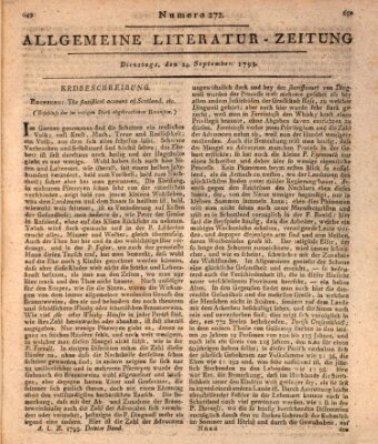 Allgemeine Literatur-Zeitung (Literarisches Zentralblatt für Deutschland) Dienstag 24. September 1793