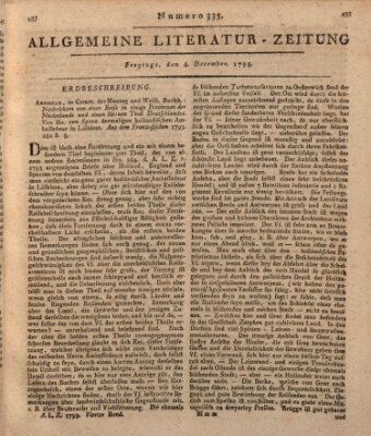 Allgemeine Literatur-Zeitung (Literarisches Zentralblatt für Deutschland) Freitag 6. Dezember 1793