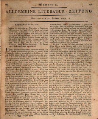 Allgemeine Literatur-Zeitung (Literarisches Zentralblatt für Deutschland) Montag 21. Januar 1799