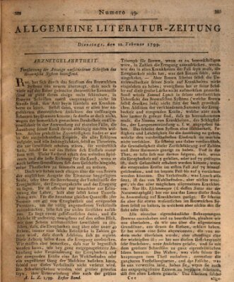 Allgemeine Literatur-Zeitung (Literarisches Zentralblatt für Deutschland) Dienstag 12. Februar 1799