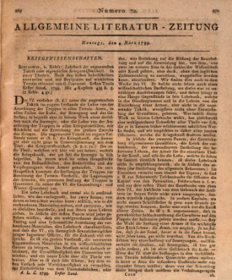 Allgemeine Literatur-Zeitung (Literarisches Zentralblatt für Deutschland) Montag 4. März 1799