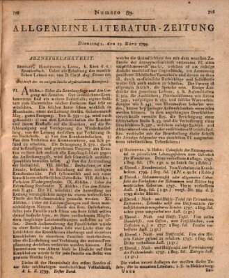 Allgemeine Literatur-Zeitung (Literarisches Zentralblatt für Deutschland) Dienstag 19. März 1799