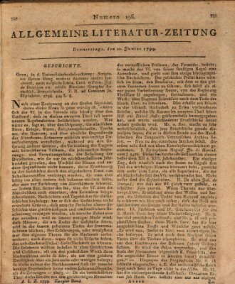 Allgemeine Literatur-Zeitung (Literarisches Zentralblatt für Deutschland) Donnerstag 20. Juni 1799