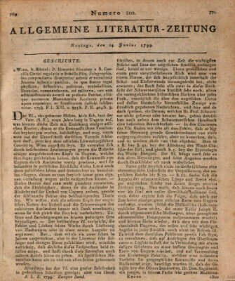 Allgemeine Literatur-Zeitung (Literarisches Zentralblatt für Deutschland) Montag 24. Juni 1799