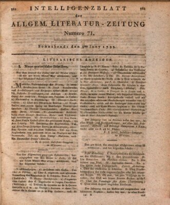 Allgemeine Literatur-Zeitung (Literarisches Zentralblatt für Deutschland) Samstag 8. Juni 1799