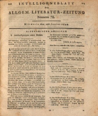 Allgemeine Literatur-Zeitung (Literarisches Zentralblatt für Deutschland) Mittwoch 26. Juni 1799