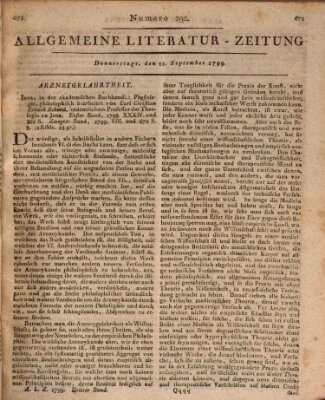 Allgemeine Literatur-Zeitung (Literarisches Zentralblatt für Deutschland) Donnerstag 12. September 1799