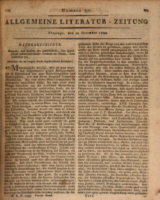 Allgemeine Literatur-Zeitung (Literarisches Zentralblatt für Deutschland) Freitag 13. Dezember 1799