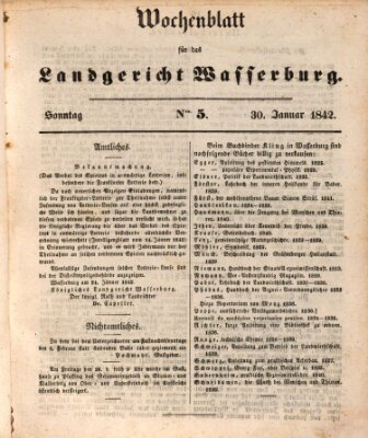 Wochenblatt für das Landgericht Wasserburg (Wasserburger Wochenblatt) Sonntag 30. Januar 1842