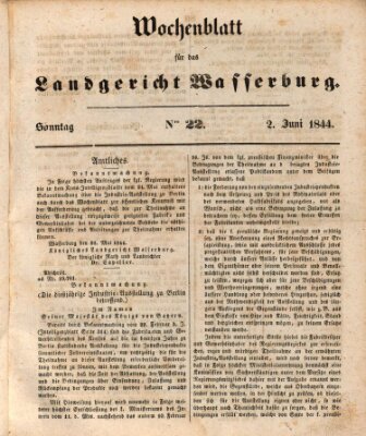 Wochenblatt für das Landgericht Wasserburg (Wasserburger Wochenblatt) Sonntag 2. Juni 1844