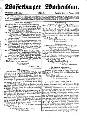 Wasserburger Wochenblatt Sonntag 16. Januar 1853
