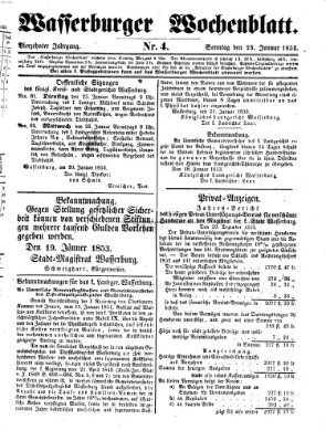 Wasserburger Wochenblatt Sonntag 23. Januar 1853