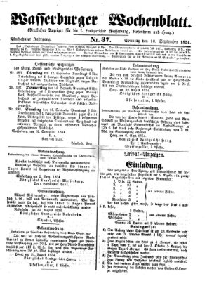 Wasserburger Wochenblatt Sonntag 10. September 1854