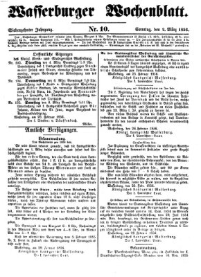 Wasserburger Wochenblatt Sonntag 2. März 1856