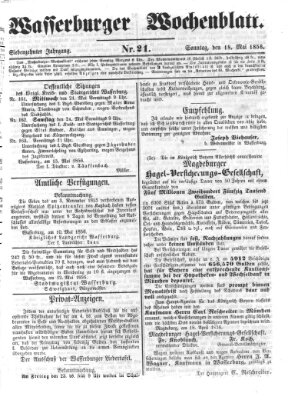Wasserburger Wochenblatt Sonntag 18. Mai 1856