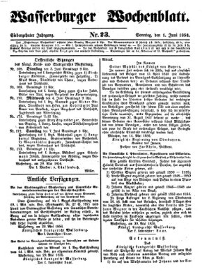 Wasserburger Wochenblatt Sonntag 1. Juni 1856
